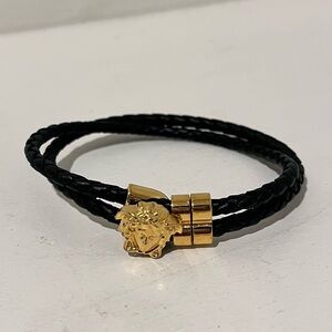 Versace Black and Gold Men's Bracelet